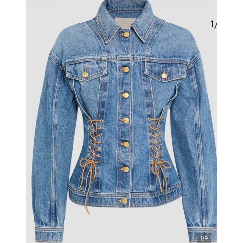 Ulla Johnson Naomi Lace-Up Corset Denim Jacket NWT Petite